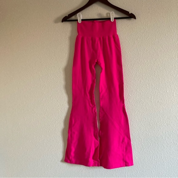 NWOT Free People Women's Pink Wide Leg High Waist Flare Leggings Pant Size XS/S - Picture 3 of 9